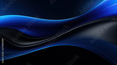 black blue abstract background, futuristic design, 3d modern technology background. Modern black and blue abstract background with a minimalistic design