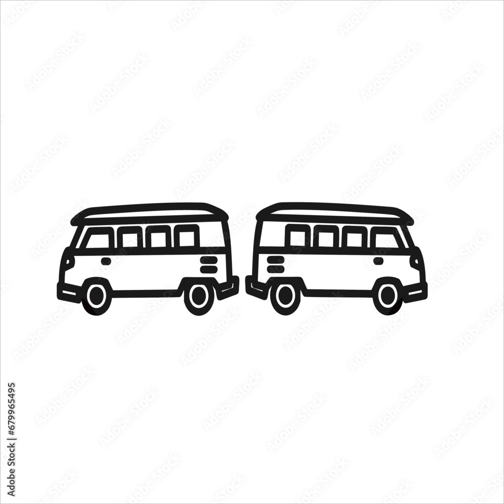 vector image of two buses