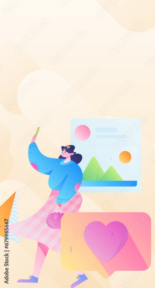 Virtual characters social communication concept business flat vector hand drawn illustration
Virtual characters social communication concept business flat vector hand drawn illustration