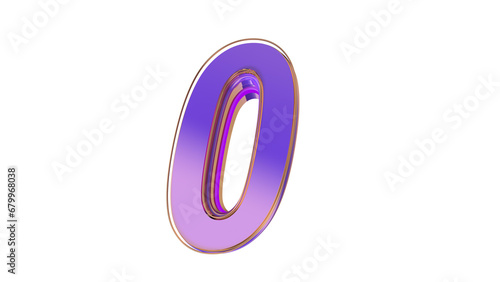 Purple 3d numbers