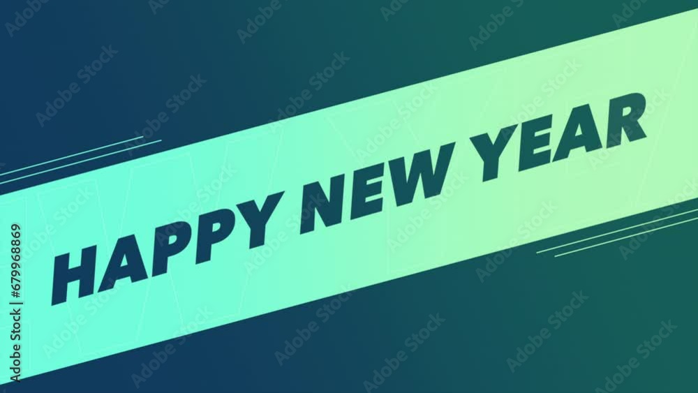 Modern Happy New Year text in frame on green gradient, motion abstract winter holidays, minimalism and promo style background Modern Happy New Year text in frame on green gradient, motion abstract winter holidays, minimalism and promo style background