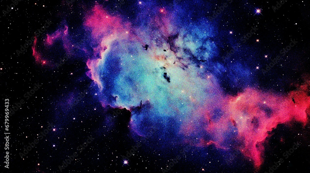 Fototapeta premium abstract nebula outer space background with grain and noise texture for header poster banner backdrop