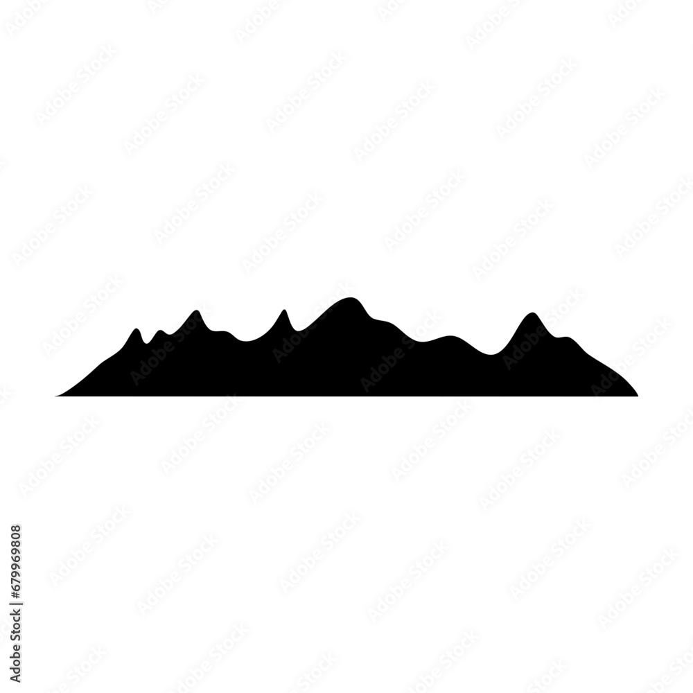 Mountains silhouettes. Vector of outdoor design elements.