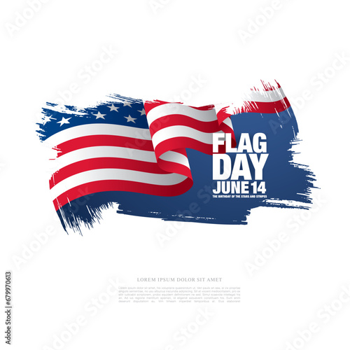 Flag Day in the United States, vector illustration