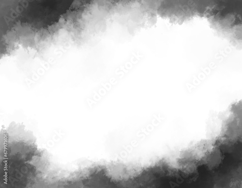 抽象的な黒色の霧煙のテクスチャ背景素材/背景色白