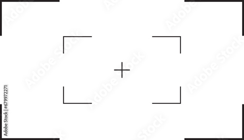 Viewfinder frame design. Video camera screen frame.