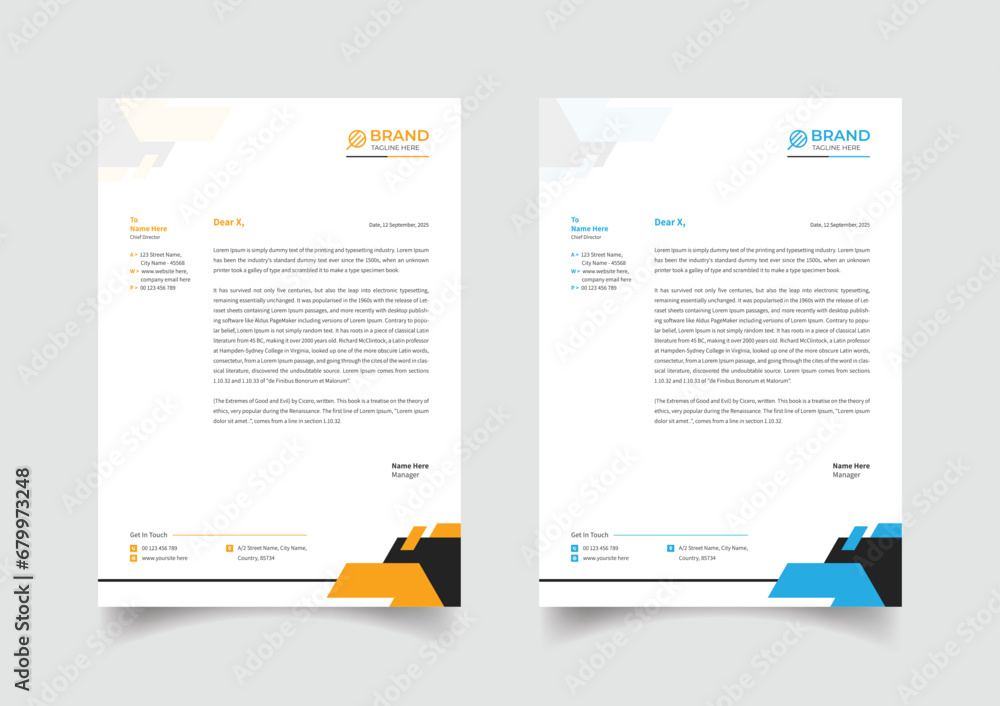 Creative business letterhead template design Creative business letterhead template design