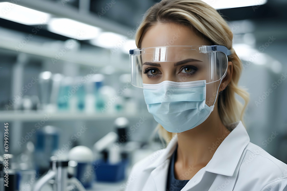 portrait of a female scientist in a lab portrait of a female scientist in a lab
