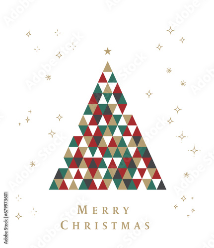 シンプルでおしゃれなクリスマスツリーのイラスト