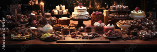 Delicious Chocolate Sweets Table photo