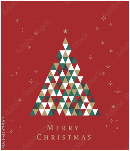 シンプルでおしゃれなクリスマスツリーのイラスト