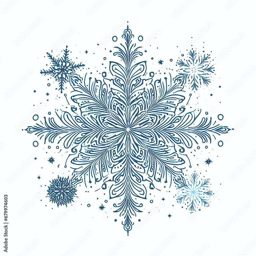 snowflakes on a white snowflakes on a white