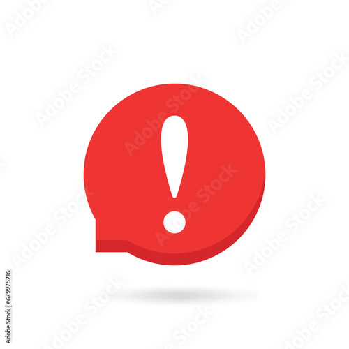 red bubble like urgent or important message. flat trend modern speechbubble sms logotype graphic design web element isolated on white. concept of failure conversation in forum or priority inform