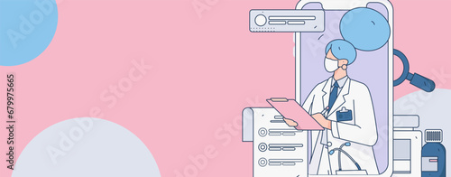 Medical characters fighting the epidemic flat vector concept operation hand drawn illustration
