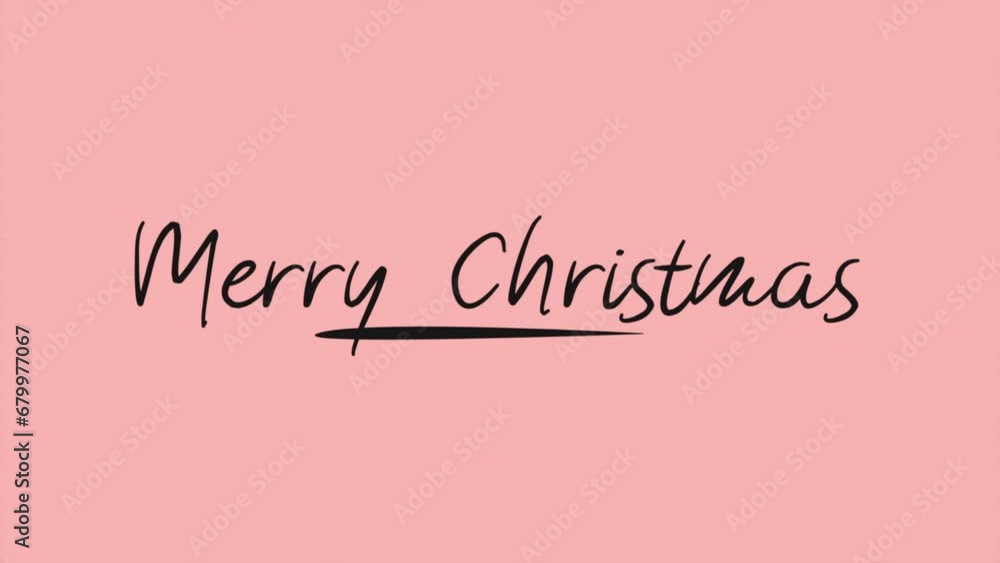 Merry Christmas text with black brush on pink background, motion holidays and art style background for New Year and Merry Christmas Merry Christmas text with black brush on pink background, motion holidays and art style background for New Year and Merry Christmas