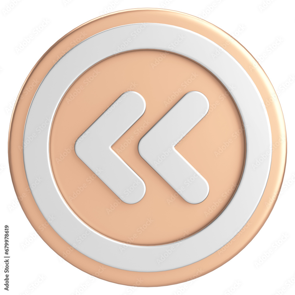 Previous button. Back button. 3D illustration. Previous button. Back button. 3D illustration.
