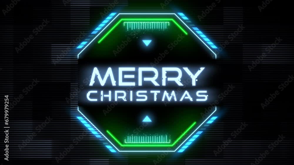 Merry Christmas with HUD elements, motion abstract futuristic, space and winter holidays style background Merry Christmas with HUD elements, motion abstract futuristic, space and winter holidays style background