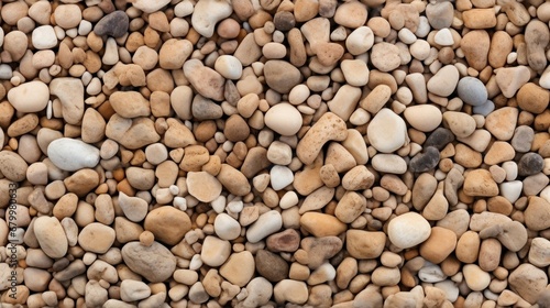 Small pebbles beige brown background. Sandstone rustic marble texture.