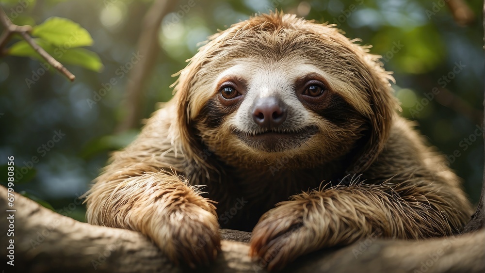 Fototapeta premium close up portrait of a sloth