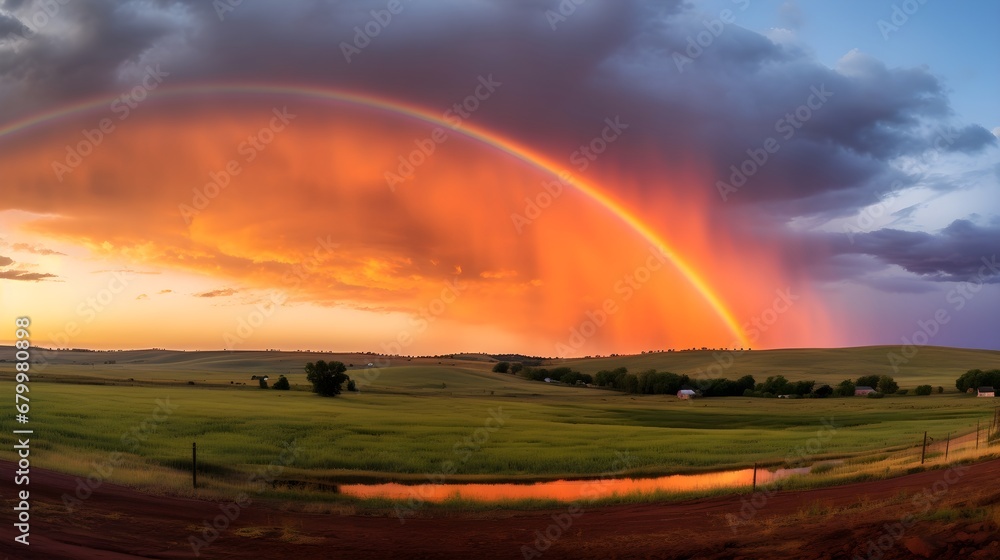 A rainbow after a passing storm brought hope and beauty,