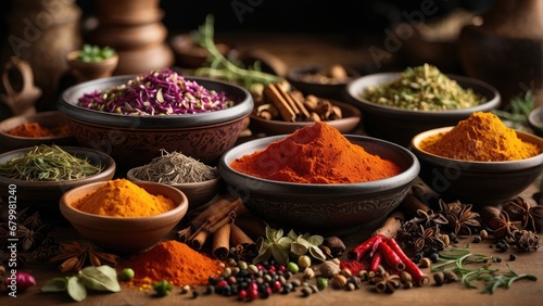 various types of spices in a bowl photo