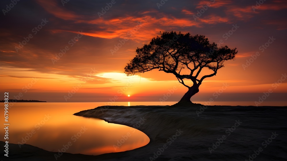 The silhouette of a lone tree against the sunset was simply poetic, The silhouette of a lone tree against the sunset was simply poetic,