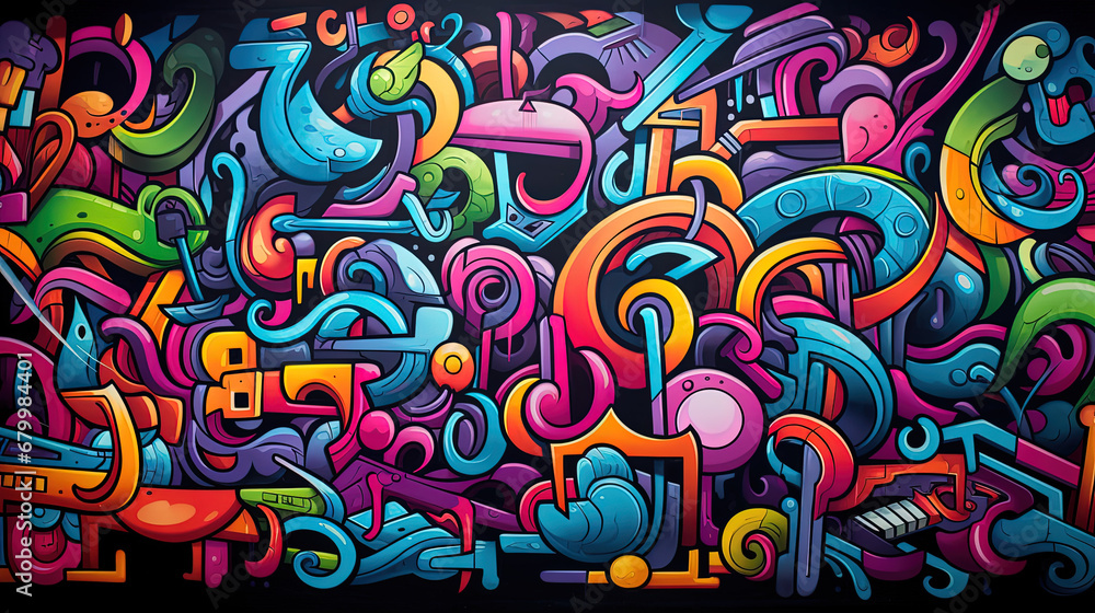 Obraz premium Graffiti wall abstract background. Idea for artistic pop art background backdrop. 