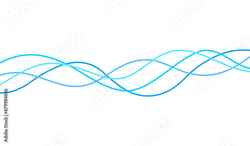 Abstract Blue Wave Line Flow Curve Wavy Element Vector Sound Audio Volume Striped Graphic Decoration Dynamic Motion Movement Twist Editable Stroke