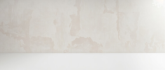 neutral gray room for product presentations. Minimalistic grey background for product presentation with light and intricate shadow from window and wall