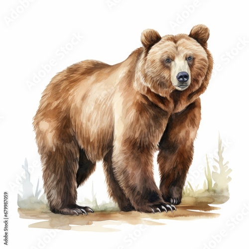 Realistic Bear Watercolor Artwork