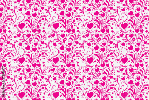 abstract love pink heart shape seamless pattern texture, gift box, packaging. design background vector illustration