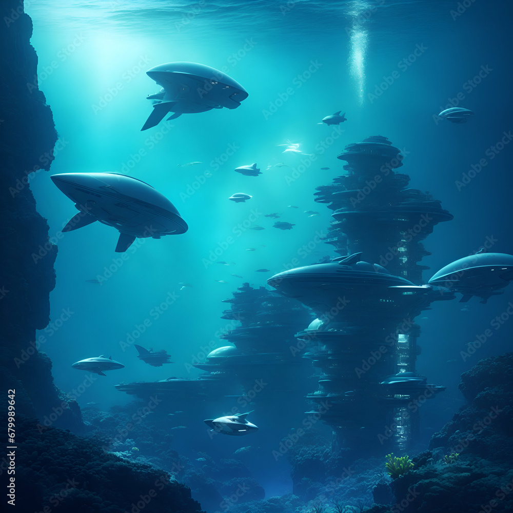 Fototapeta premium Underwater Metropolis