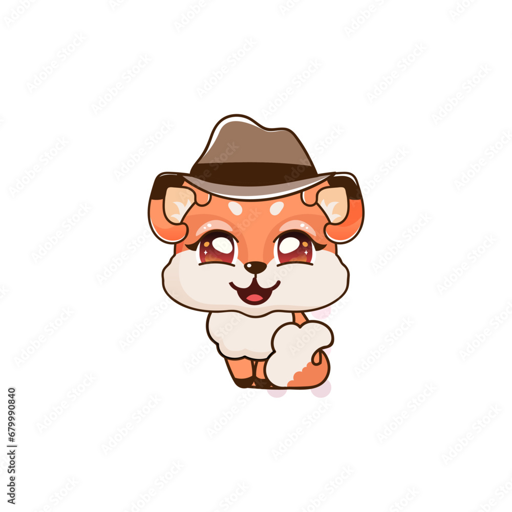 cute vector animal red panda with mafia hat background