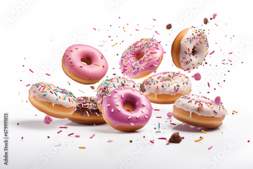 donut with sprinkles isolated on white