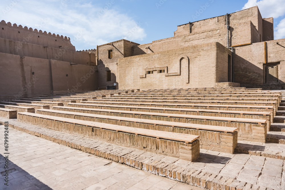 The historical city of Khiva inside in Khorezm, places for spectators