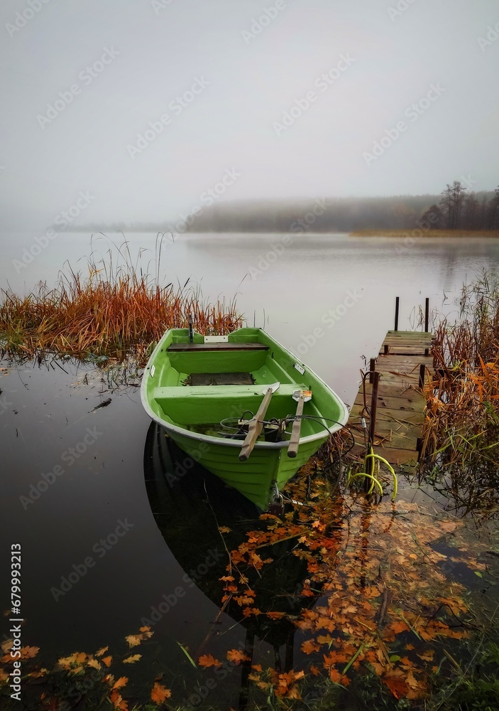 boat on the lake. Poland