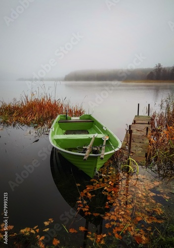 Obraz na płótnie boat on the lake. Poland w salonie