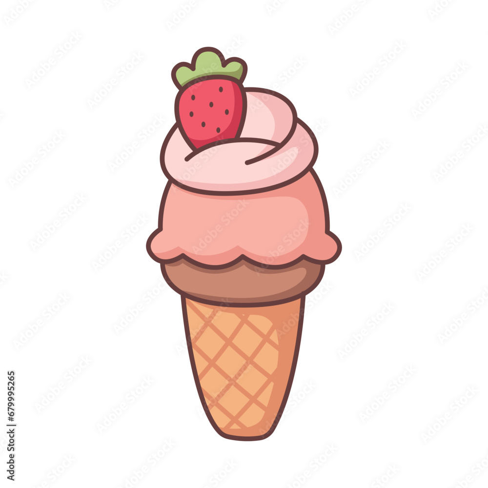 Cute Ice Cream Character Design Illustration Cute Ice Cream Character Design Illustration