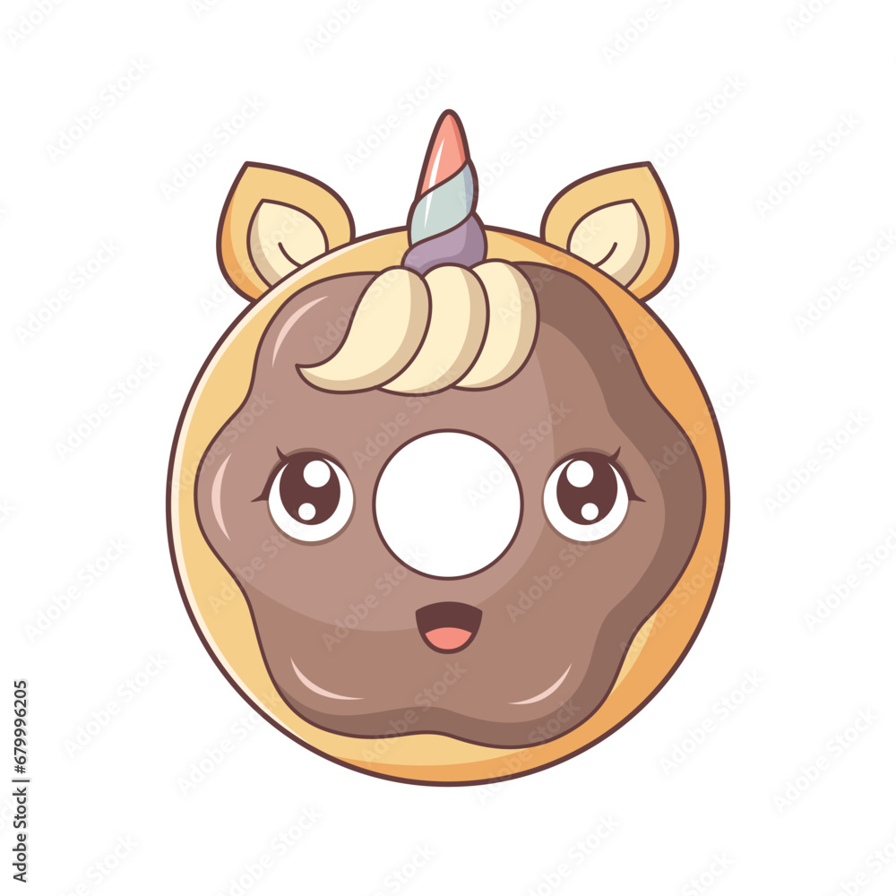 Fototapeta premium Cute Donuts Character Design Illustration