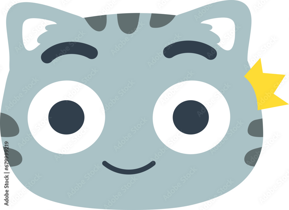 Face Emoji Gray Cat Over Stun Face Emoji Gray Cat Over Stun