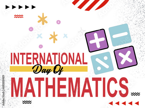 International Day of mathematics , 14 March, creative vector element, maths icon, card design