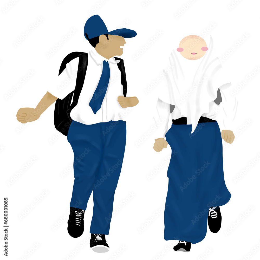 Junior high school student Illustration on png transparant background Junior high school student Illustration on png transparant background