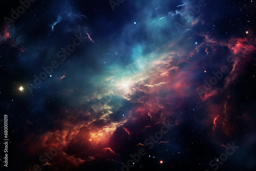Bright  beautiful cosmic nebula. Generative AI