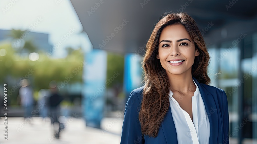 Fototapeta premium beautiful smiling indian businesswoman in an office background