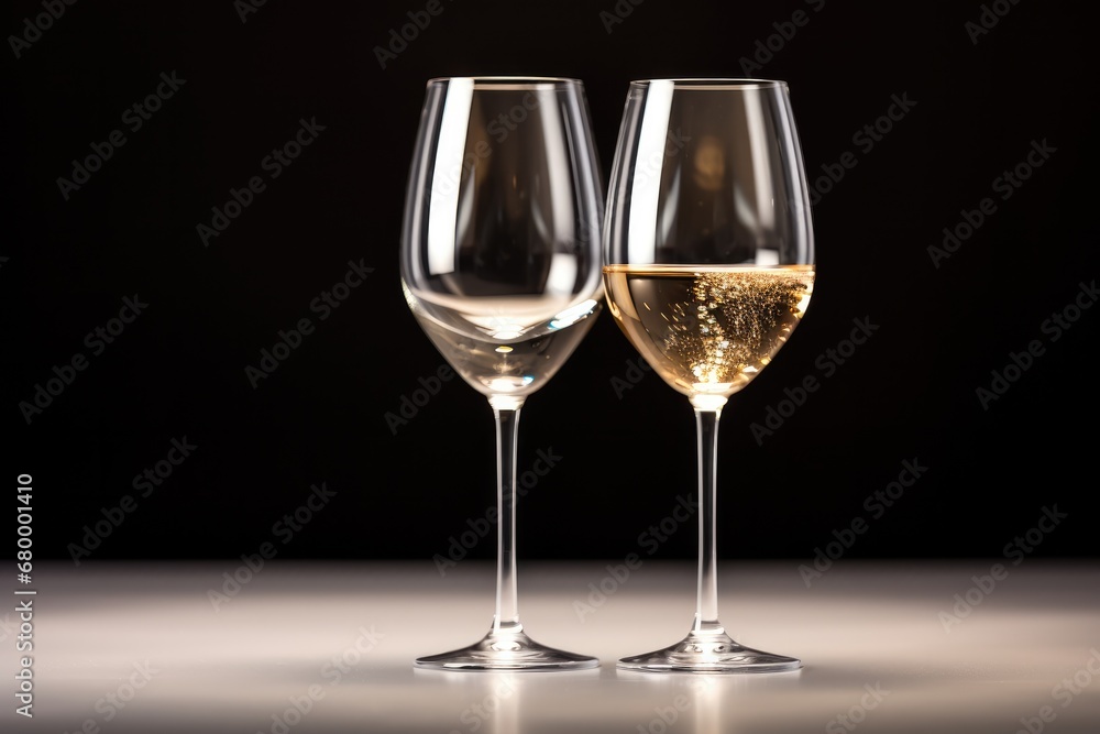 Glass wine with empty space.