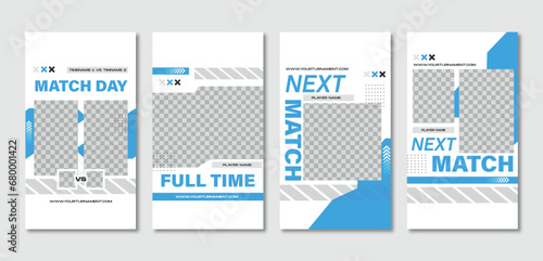 Sport story post template , Football Match day , Full time , Next match Best player