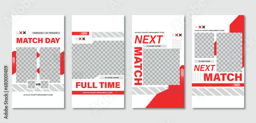 Sport story post template , Football Match day , Full time , Next match Best player