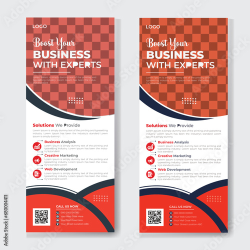 Modern simple corporate rollup standee x-banner template