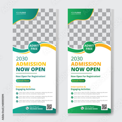 Modern school rollup banner design template