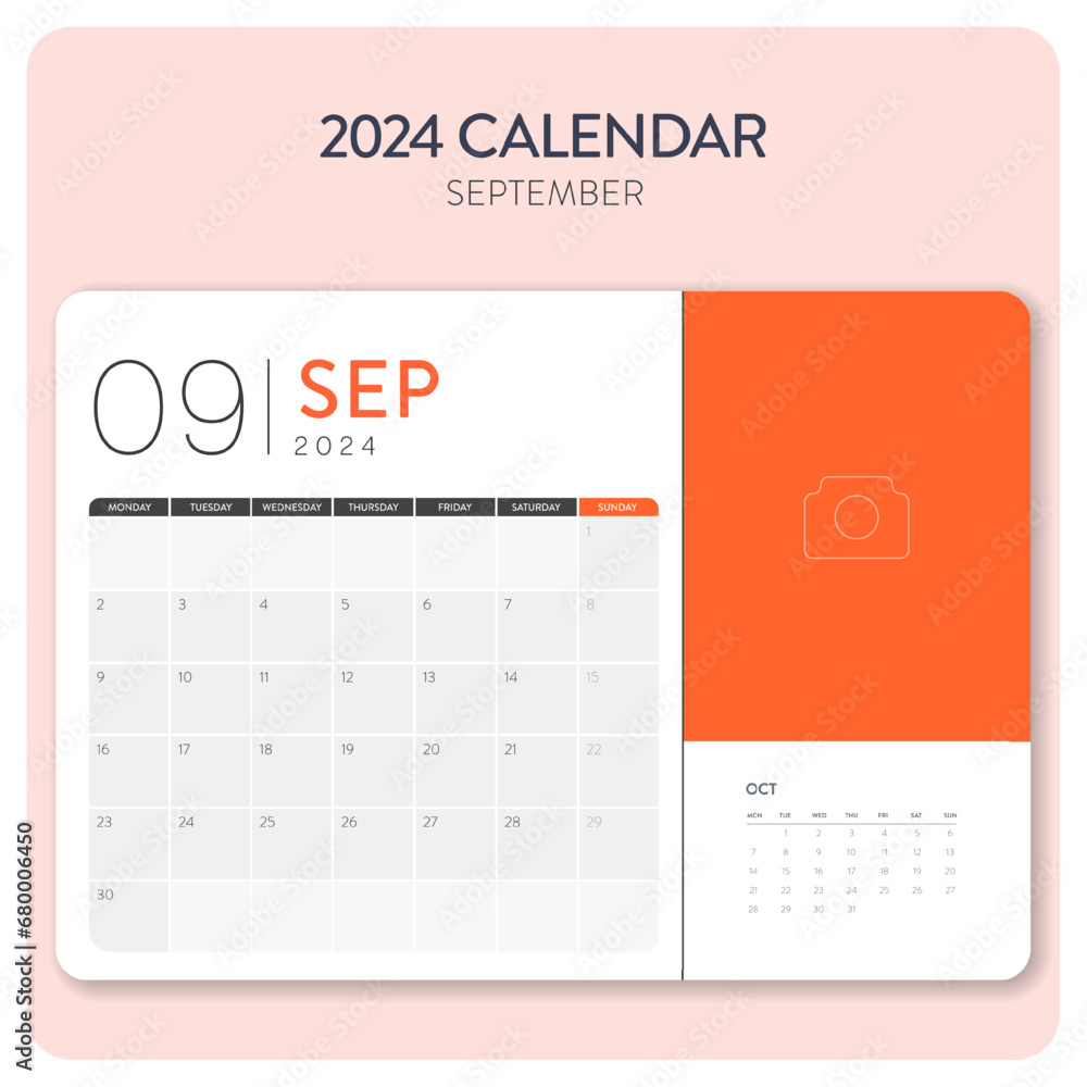 Vecteur Stock Creative Minimal Business Monthly 2024 Calendar Template vecteur-stock-creative-minimal-business-monthly-2024-calendar-template